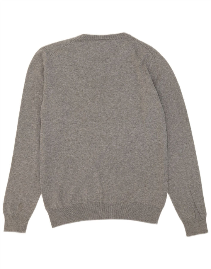 Puma Herren-Pullover mit Rundhalsausschnitt, mittelgrau gestreift