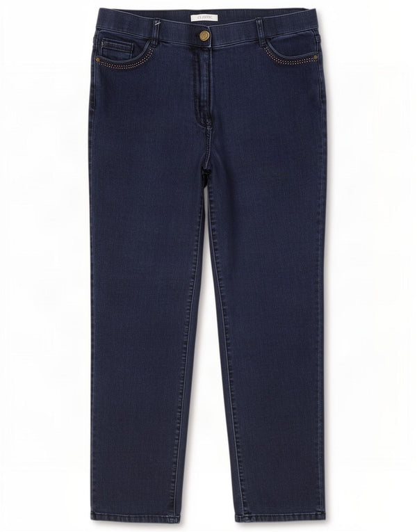 Marks & Spencer Womens Straight Jeans UK 16 Large W34 L29 Navy Blue
