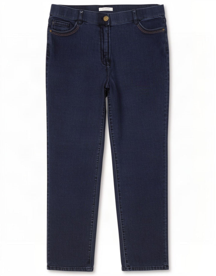 Marks & Spencer Damen Straight Jeans UK 16 Large W34 L29 Marineblau