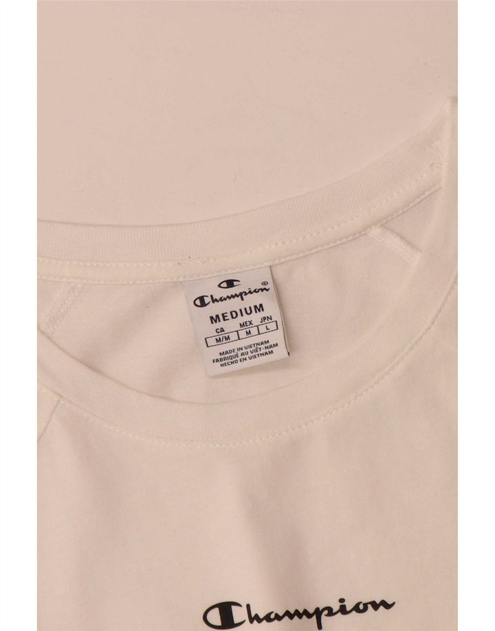 Champion Herren Grafik-T-Shirt-Oberteil Mittelweiß