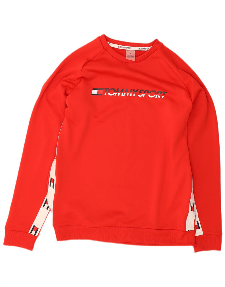 Tommy Hilfiger Herren-Sweatshirt mit Grafik, Mittelrot, Farbblock