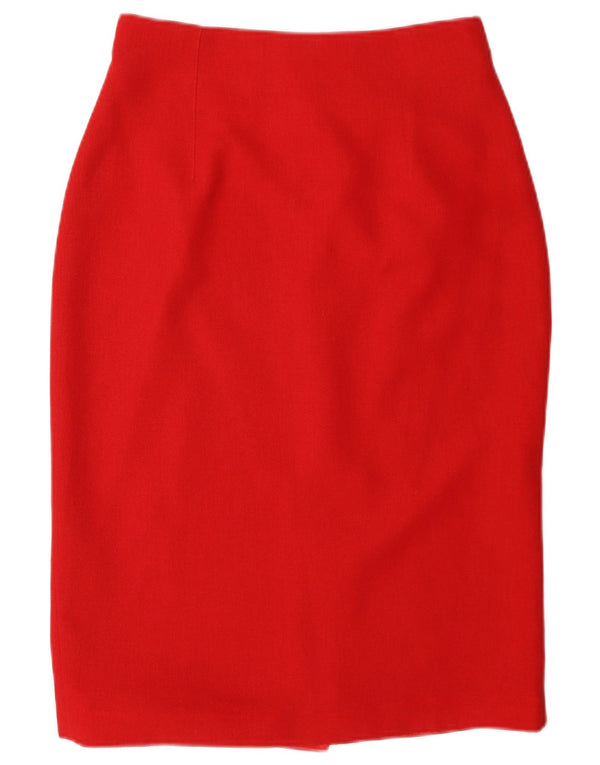 Libra Damen-Bleistiftrock mit hoher Taille, UK 10, Größe S, W26, Rot