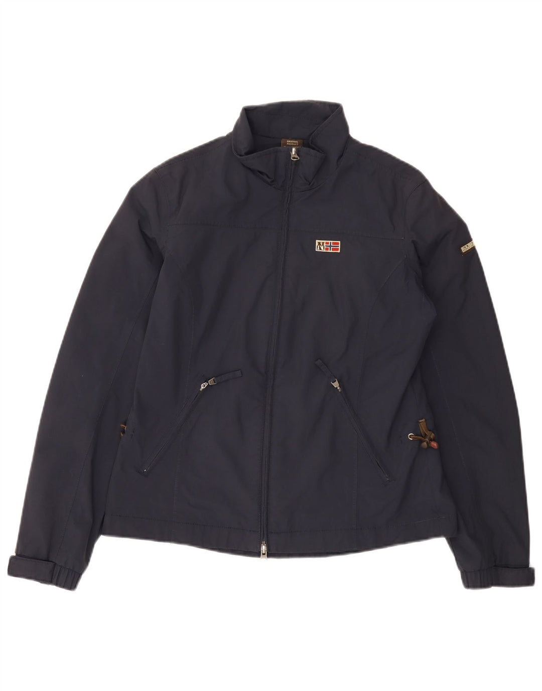 Napapijri Damen Regenjacke UK 12 Medium Marineblau Polyamid