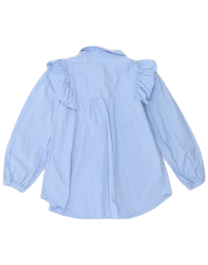 Zara Mädchen-Hemdbluse mit Rüschen vorne, 13–14 Jahre, Blau