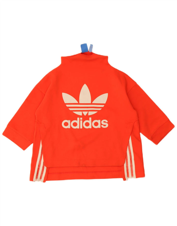 Adidas Damen Übergroßer Grafik-Sweatshirt-Pullover UK 10 Small Rot