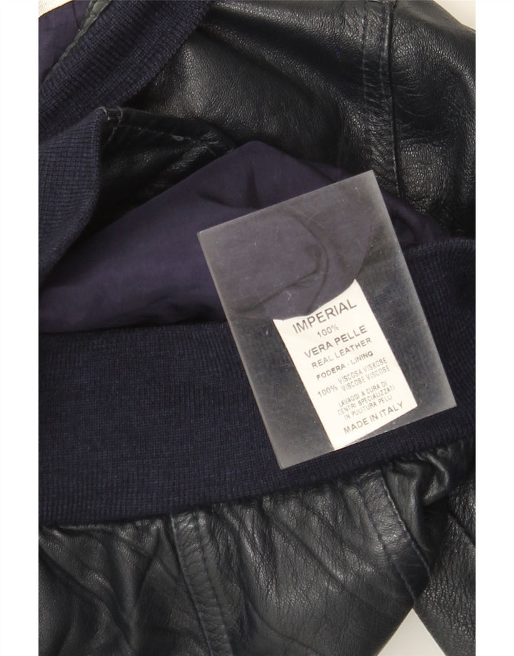 Imperial Damen Lederjacke UK 12 Medium Marineblaues Leder