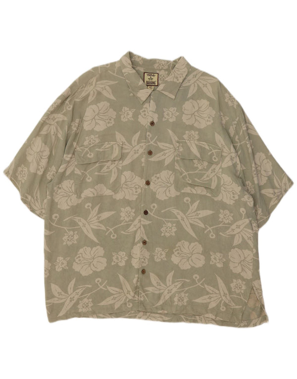 Tommy Bahama Herren Kurzarmhemd 2XL Grüne Blumenseide