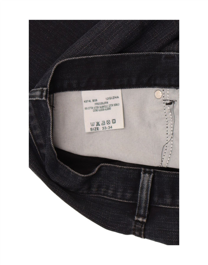 Lee Herren Freeburn Straight Jeans W33 L34 Schwarze Baumwolle