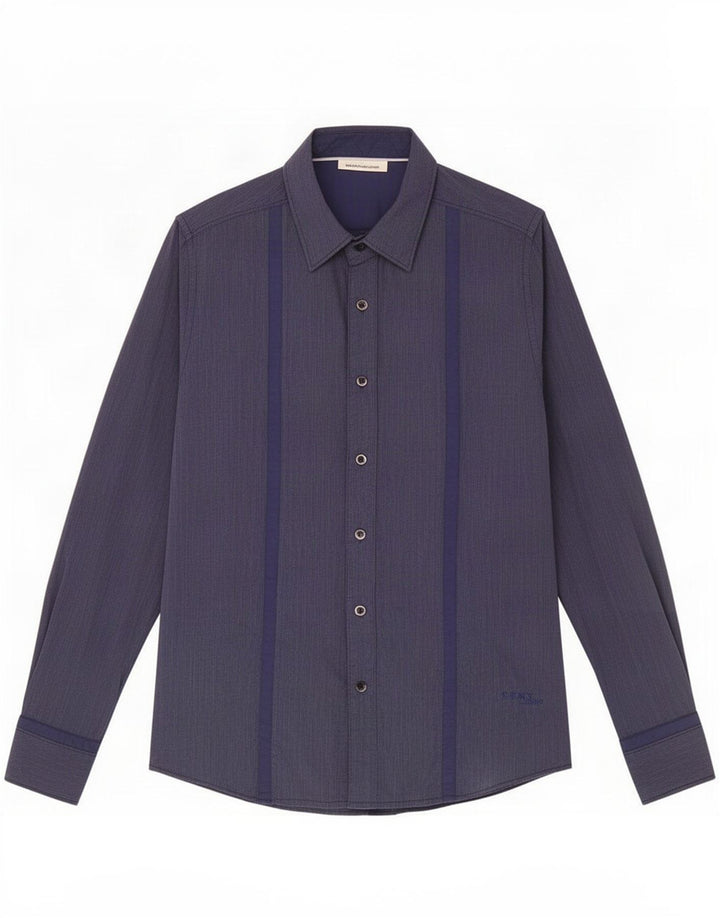Dkny Herren-Hemd, klein, marineblau, Nadelstreifen-Baumwolle