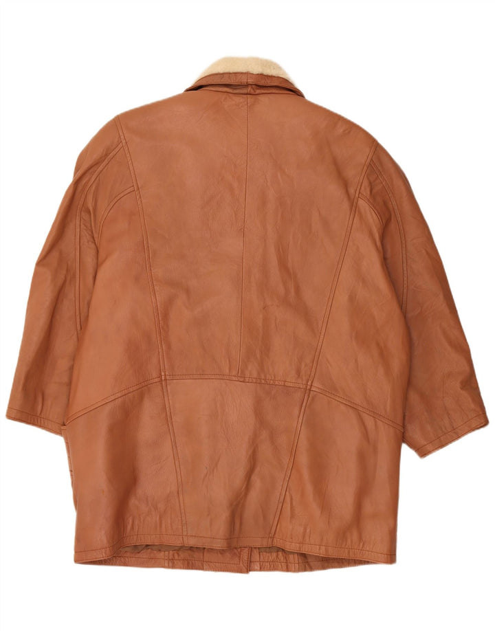 Vintage Damen Übergroße Lammfelljacke UK 16 Large Braun