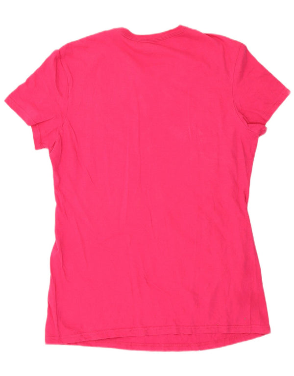 Adidas Damen Grafik T-Shirt Top UK 16 Large Rosa Baumwolle