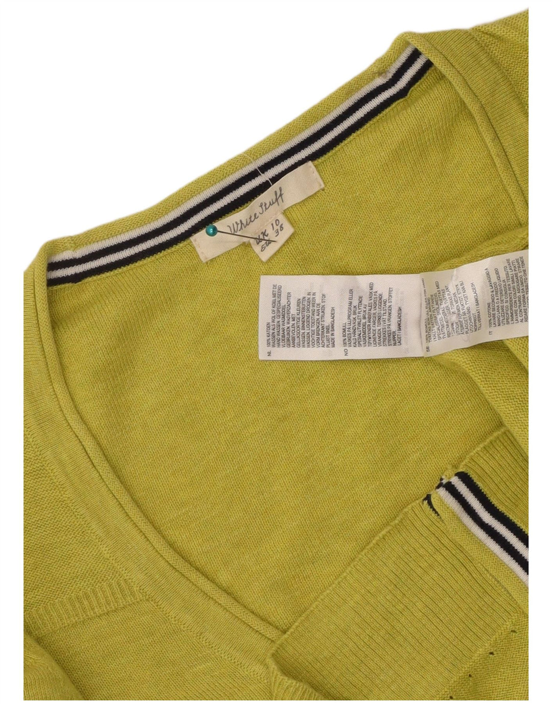 White Stuff Damen-Cardigan-Pullover, Gr. 10, Größe S, Grün, Baumwolle
