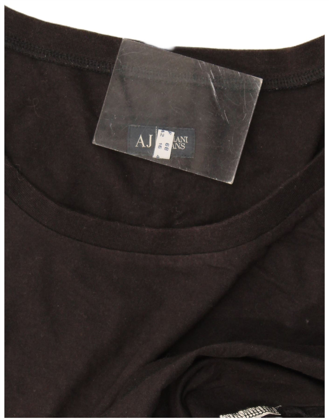 Armani Jeans Damen Graphic Top Langarm UK 16 Large Schwarz