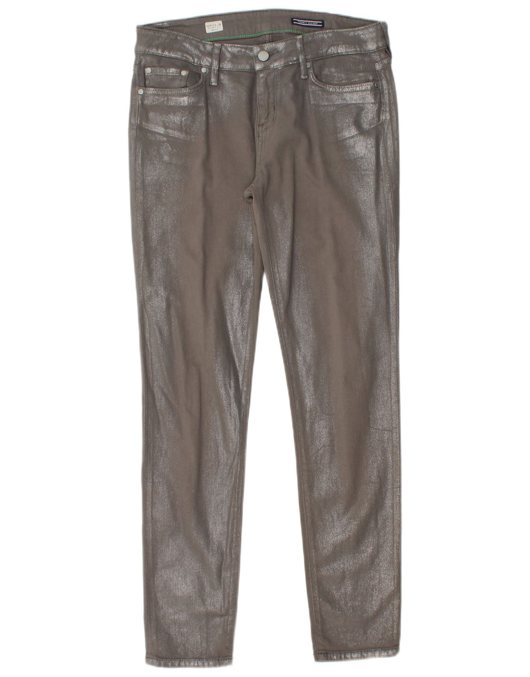 TOMMY HILFIGER Damen Venice LW Skinny Jeans W30 L30 Graue Baumwolle