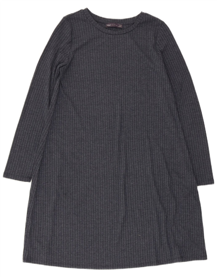 Marks & Spencer Damen Pulloverkleid UK 10 Small Marineblau Polyester