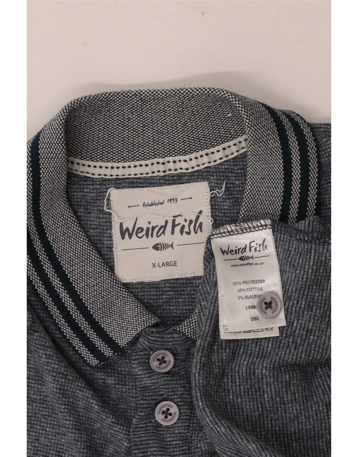 Weird Fish Herren-Poloshirt XL, grau geflecktes Polyester