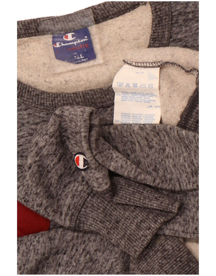 Champion Herren-Sweatshirt mit Grafik, klein, grau meliert, Baumwolle