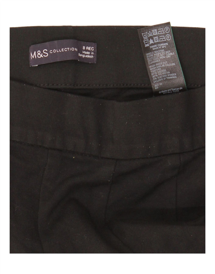 Marks & Spencer Damen Gerade Freizeithose UK 8 Small Schwarze Viskose