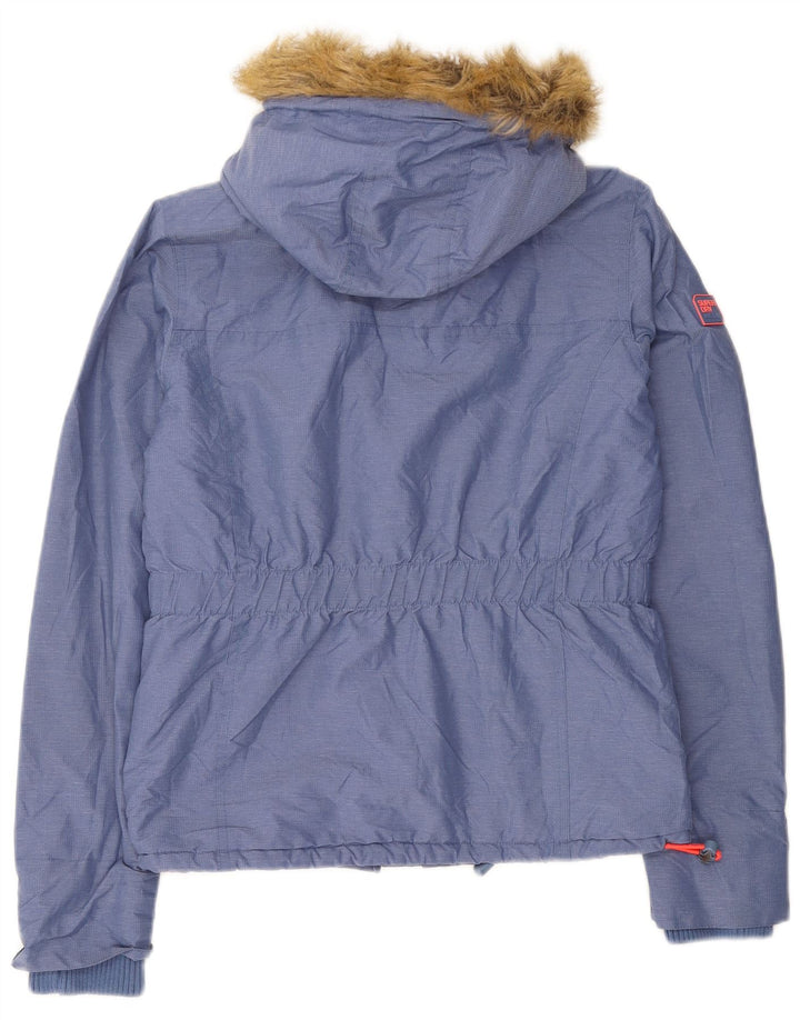 Superdry Sherpa-Windjacke mit Kapuze für Damen, UK 14, Mittelblau