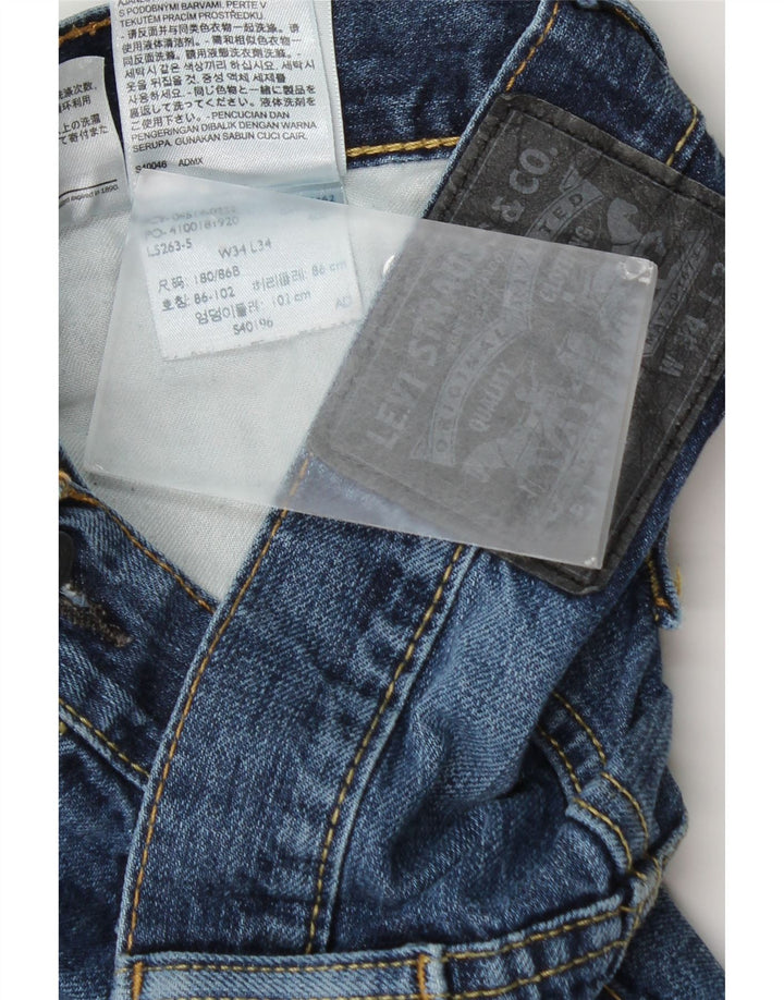 Levi's Herren 511 Distressed Slim Jeans W34 L34 Blaue Baumwolle