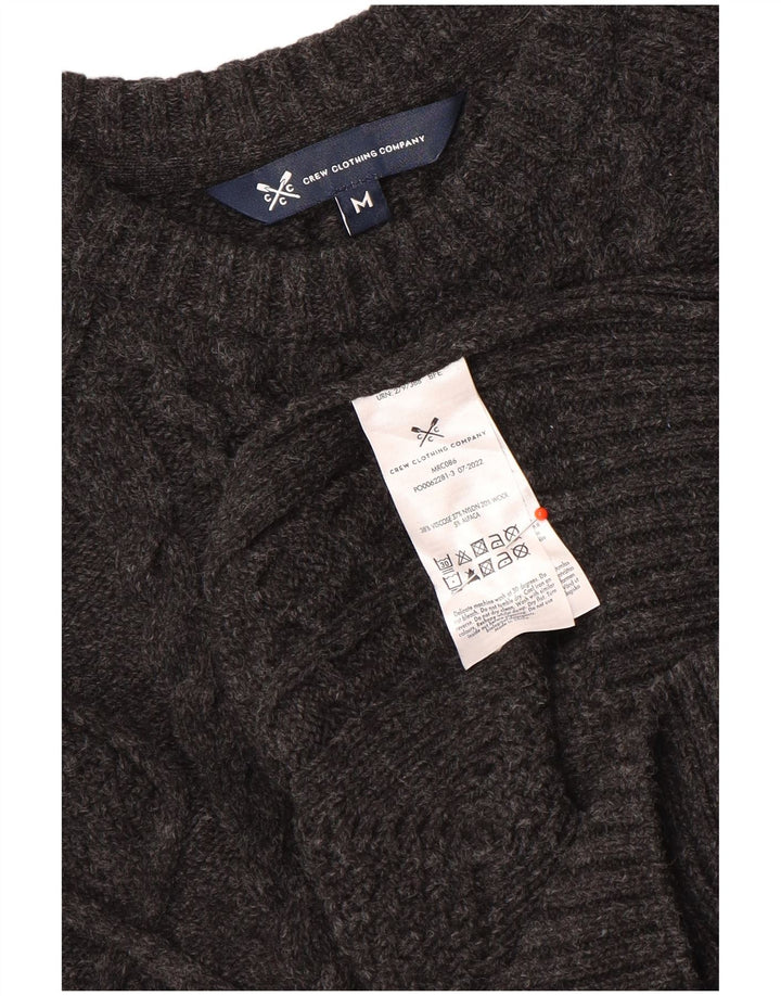 Crew Clothing Herren-Pullover mit U-Boot-Ausschnitt, mittelgraue Viskose