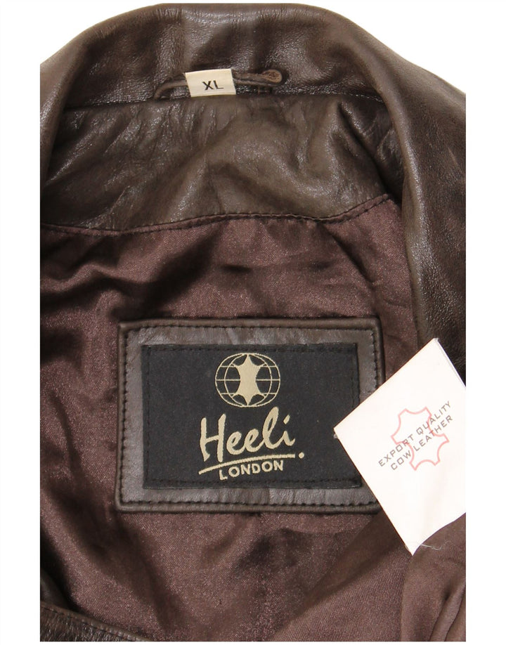 Heeli Herren Lederjacke UK 42 XL Braunes Leder