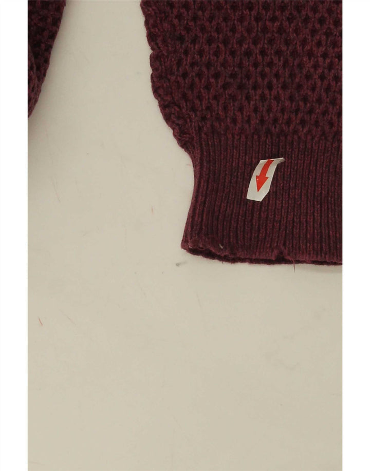Marks & Spencer Herren-Pullover mit Rundhalsausschnitt, mittlerer burgunderroter Baumwolle