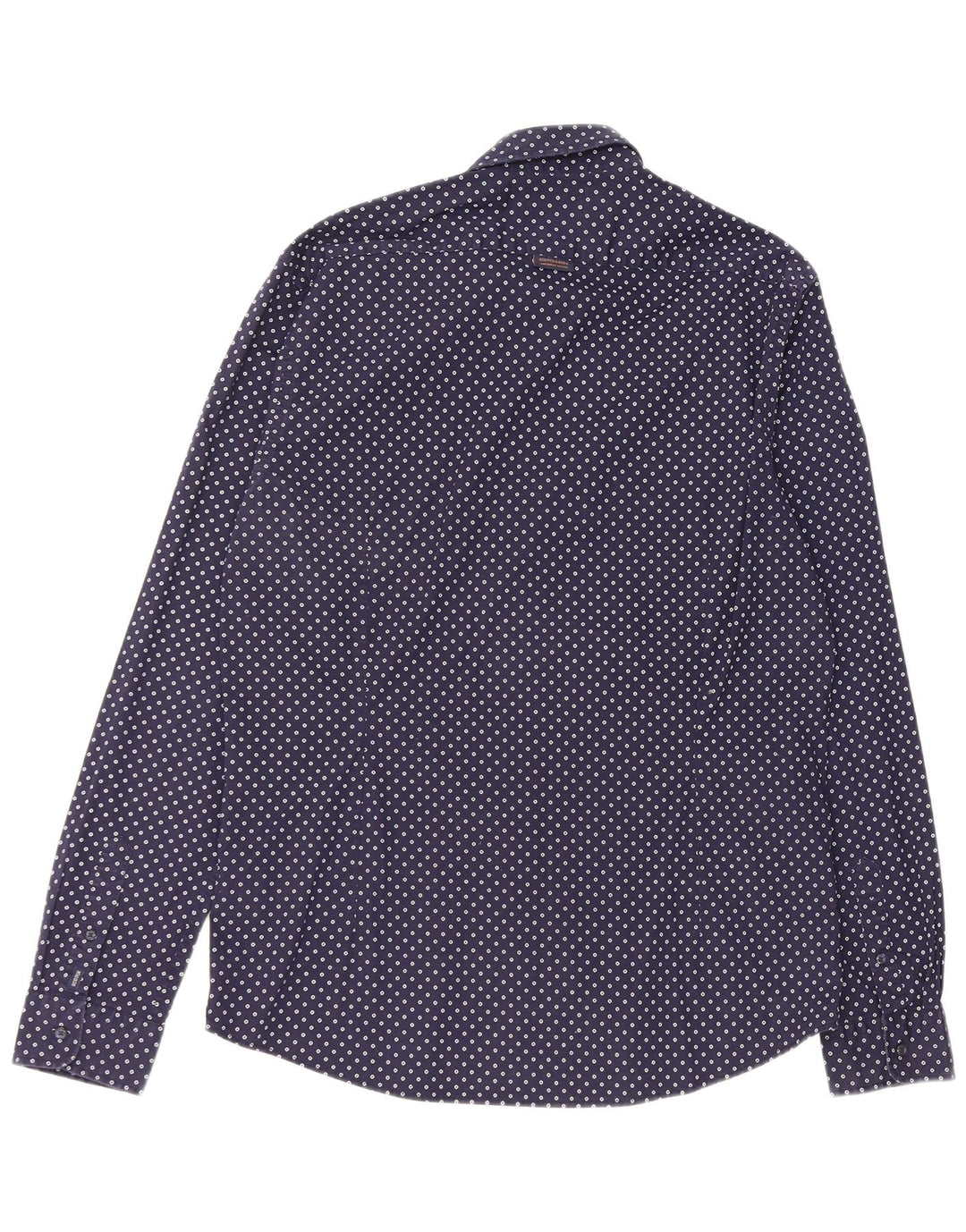 Scotch & Soda Herrenhemd XL Marineblau gepunktete Baumwolle