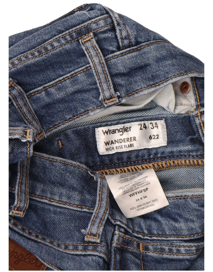 WRANGLER Damen Wanderer High Rise Flared Jeans W24 L34 Blaues Lyocell