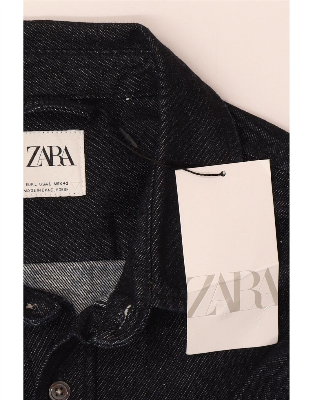 Zara Herren-Jeanshemd, große marineblaue Baumwolle