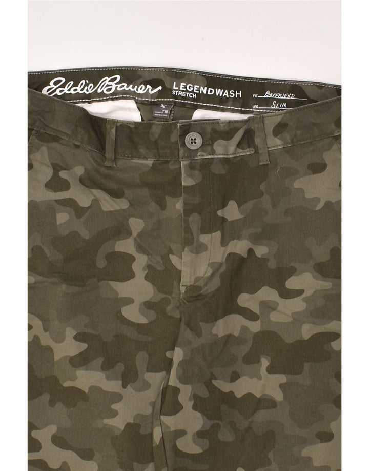 EDDIE BAUER Womens Slim Casual Trousers US 10 Large W32 L33 Khaki | Vintage Eddie Bauer | Thrift | Second-Hand Eddie Bauer | Used Clothing | Messina Hembry 