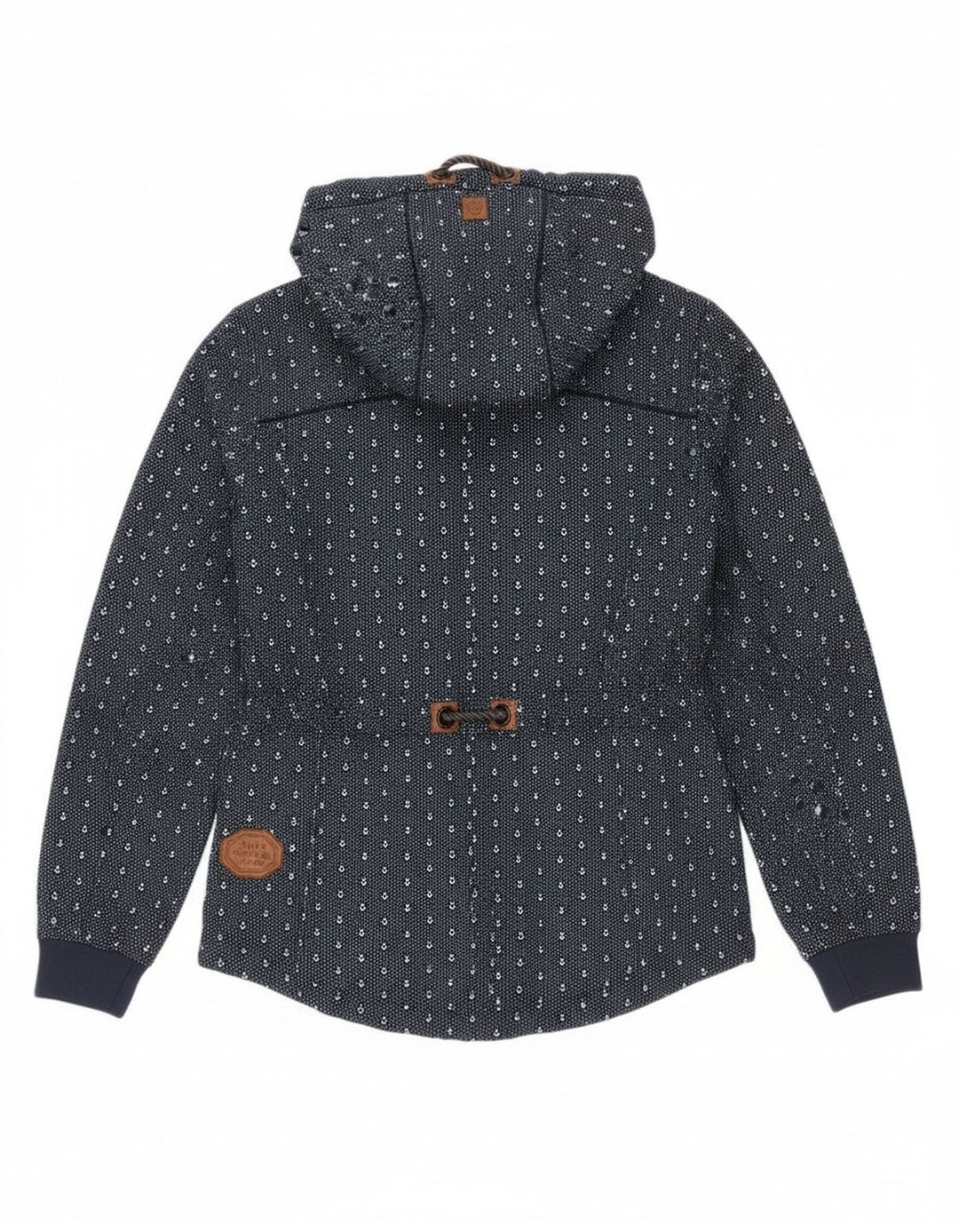 Naketano Damen-Windbreakerjacke mit Kapuze, Gr. 10, Größe S, Marineblau, gepunktet