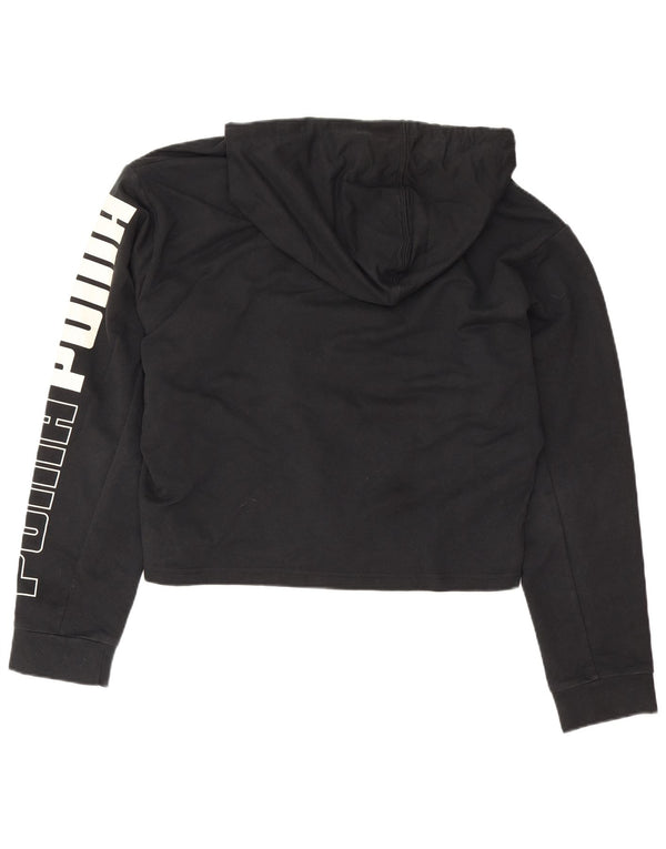 Puma Damen Relaxed Fit Graphic Hoodie Pullover UK 12 Medium Schwarz Sport