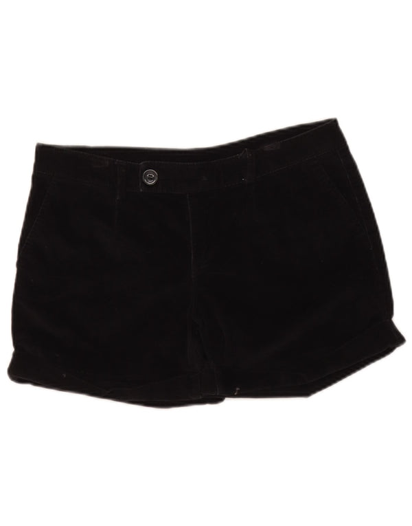 Benetton Damen Cordshorts IT 40 Small W30 Schwarze Baumwolle