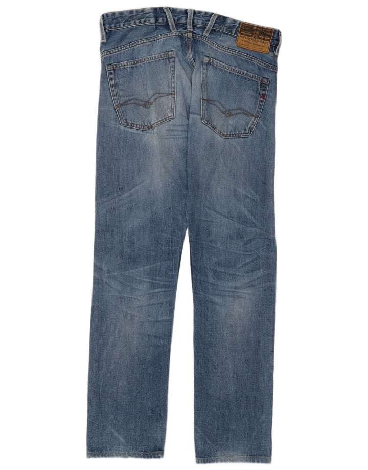 Replay Herren Jeto Slim Jeans W32 L30 Blaue Baumwolle