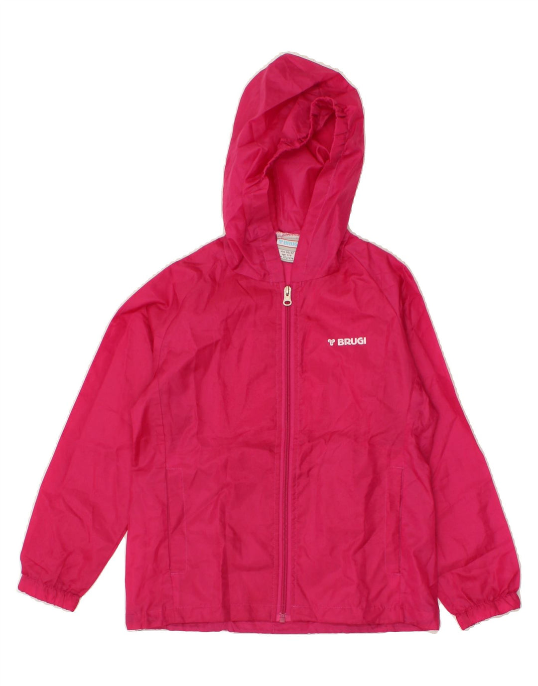 BRUGI Girls Hooded Rain Jacket 7-8 Years Pink Vintage Brugi and Second-Hand Brugi from Messina Hembry 