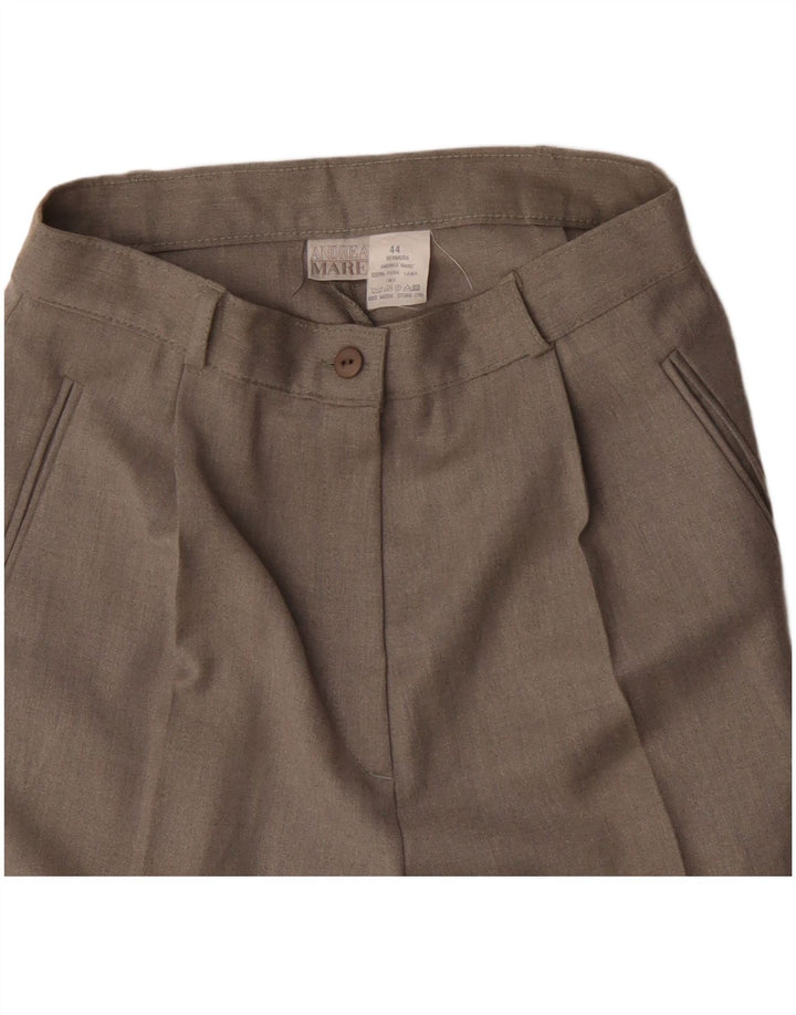 Andrea Mare Damen-Bermudashorts mit hoher Taille und Klammern IT 44 Medium W28 Grau