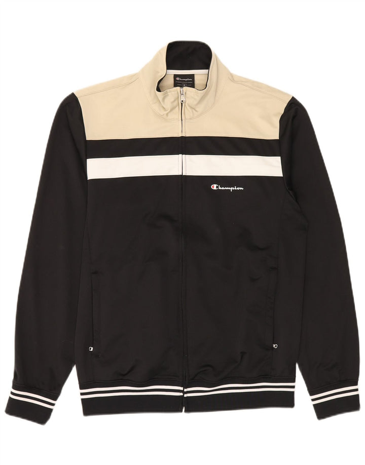 Champion Herren-Trainingsanzug-Oberjacke, Mittelschwarzes Colourblock-Polyester
