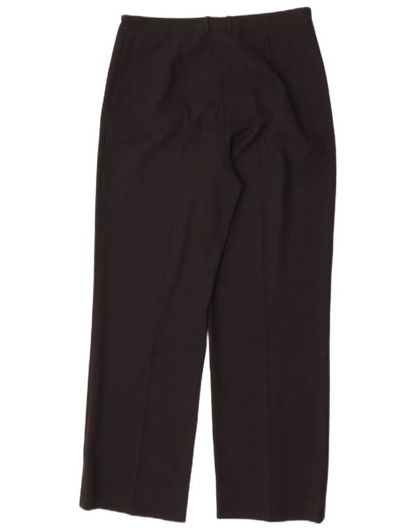Burberry Damen Gerade Freizeithose UK 12 Medium W30 L30 Schwarze Wolle