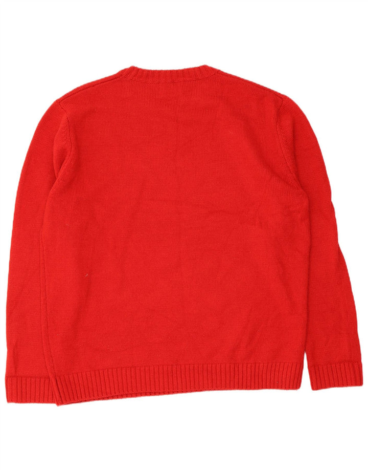 Zara Herren-Pullover mit Rundhalsausschnitt, XL, Rot