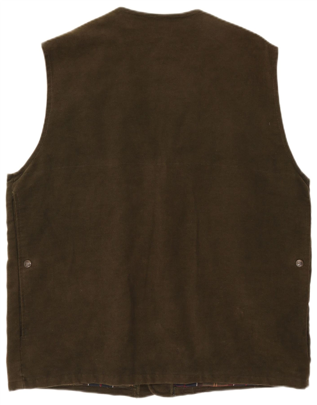 VINTAGE Herren Utility Gilet UK 42 XL Khaki Baumwolle