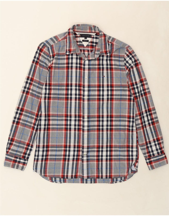 TOMMY HILFIGER Mens Shirt Large Red Check Cotton Vintage Tommy Hilfiger and Second-Hand Tommy Hilfiger from Messina Hembry 