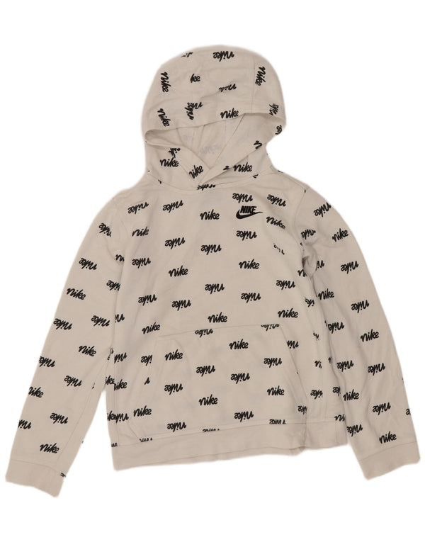 Nike Mädchen-Kapuzenpullover mit Grafik, 12–13 Jahre, Größe L, Weiß, Sport