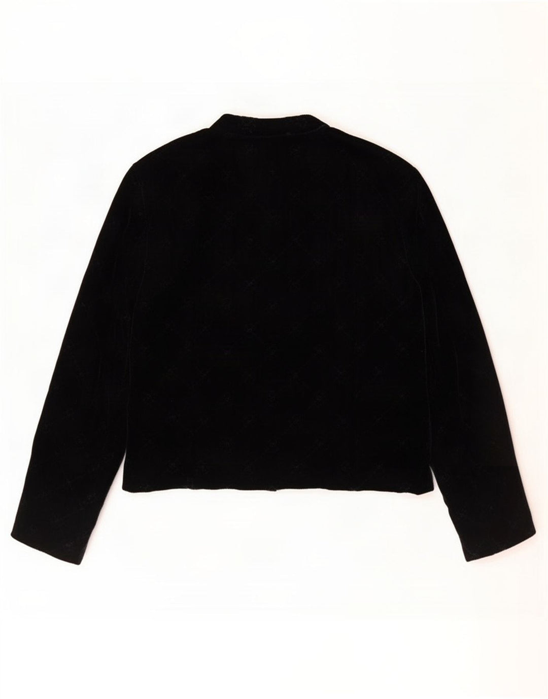 Vintage Damen offene Blazerjacke IT 48 XL Schwarz Baumwolle