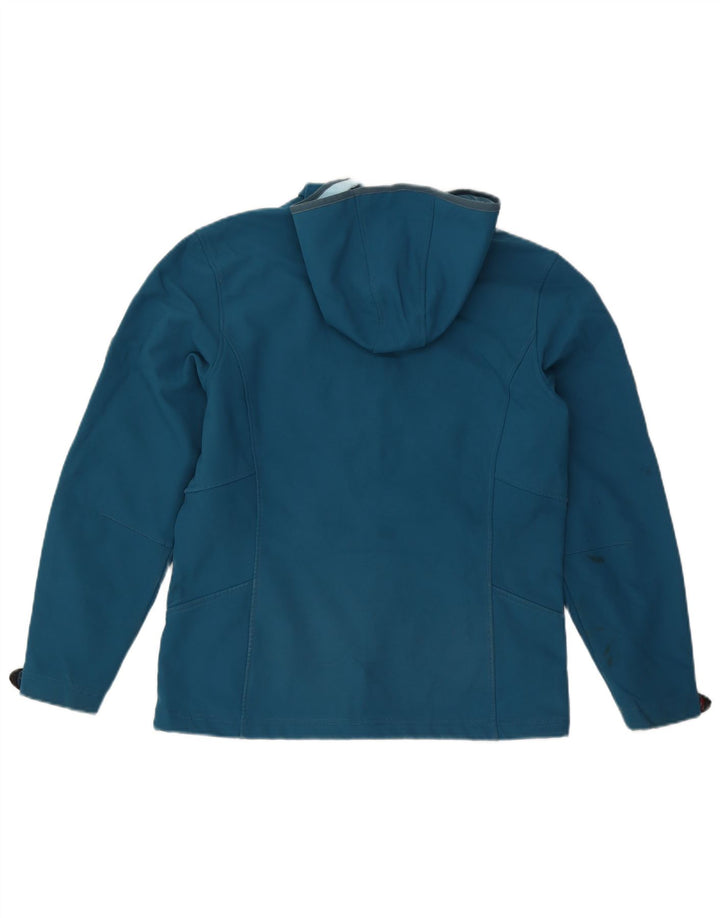 Jack Wolfskin Mädchen-Windbreakerjacke mit Kapuze, 15–16 Jahre, blaues Polyester