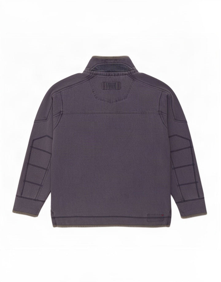 Fat Face Herren-Sweatshirt mit Reißverschluss am Hals, groß, aus blauer Baumwolle