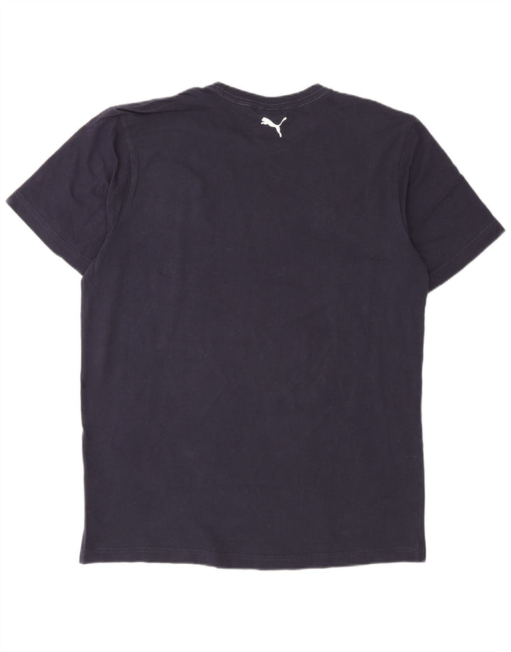 Puma Herren-T-Shirt mit Grafik, groß, marineblau, Baumwolle
