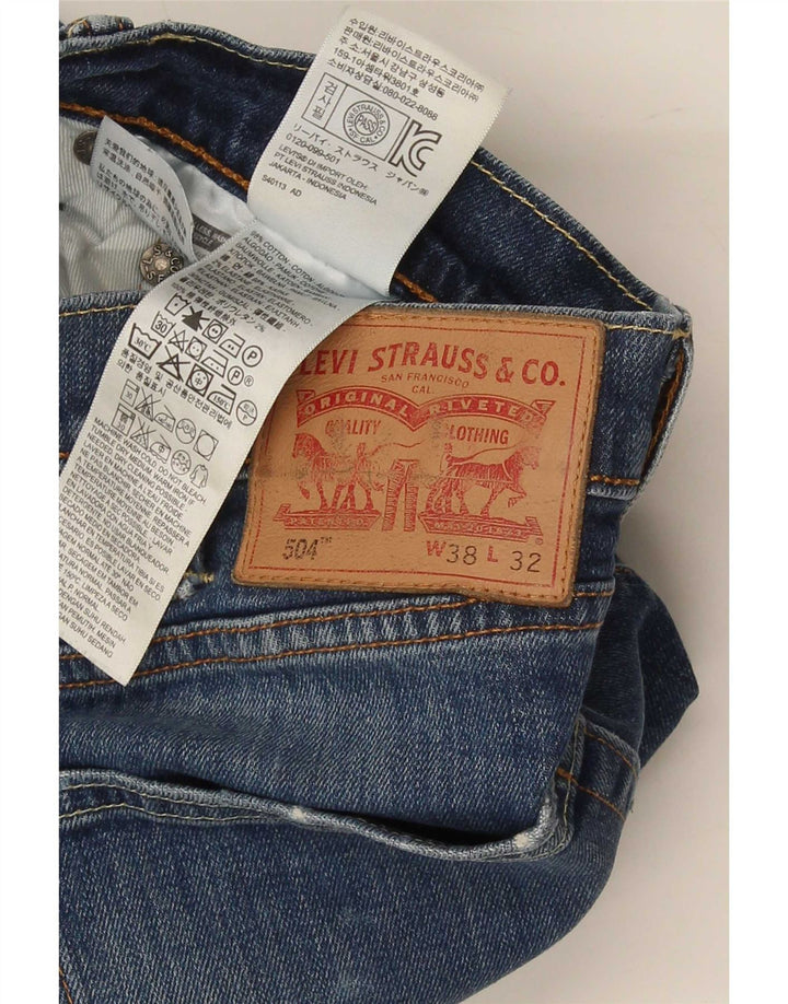 Levi's Herren 504 Straight Jeans W38 L32 Blaue Baumwolle