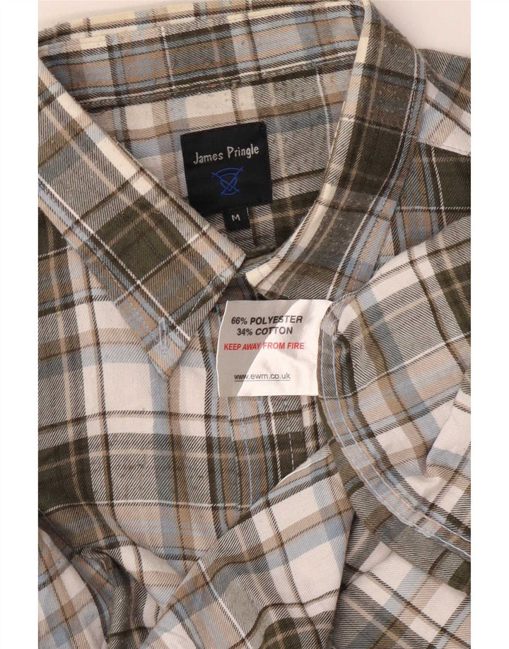James Pringle Herren-Flanellhemd, mittelgrau, kariert, Polyester