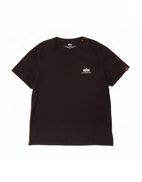 Alpha Industries Herren T-Shirt Top Large Schwarz Baumwolle